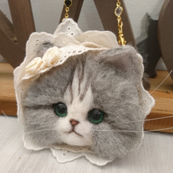 Lolita Lolita Nyanko Bag Charm Wool毛氈貓安息日大號 第2張的照片