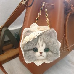 Lolita Lolita Nyanko Bag Charm Wool毛氈貓安息日大號 第8張的照片