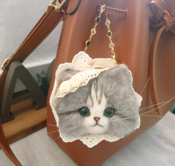Lolita Lolita Nyanko Bag Charm Wool毛氈貓安息日大號 第8張的照片