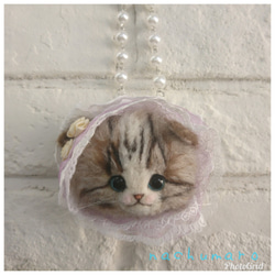 甜美洛麗塔袋魅力羊毛毛氈蘇格蘭折貓 第1張的照片