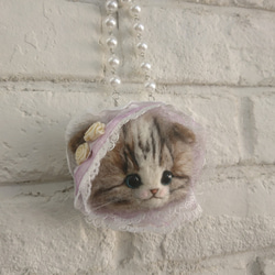 甜美洛麗塔袋魅力羊毛毛氈蘇格蘭折貓 第3張的照片