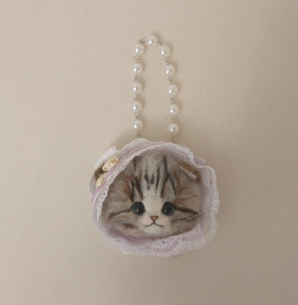 甜美洛麗塔袋魅力羊毛毛氈蘇格蘭折貓 第7張的照片
