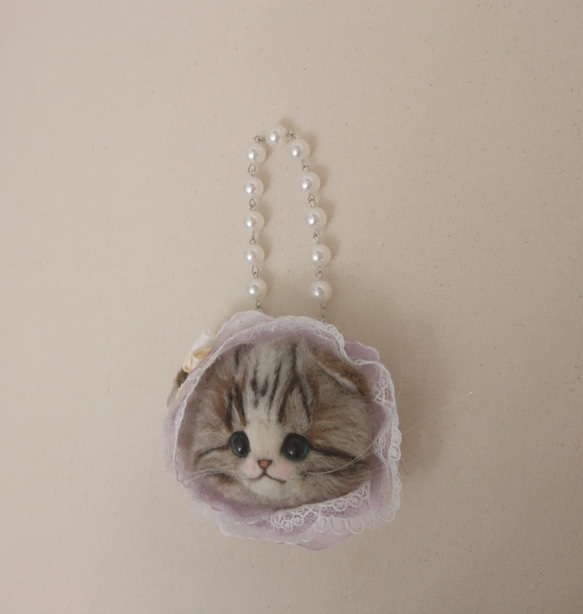 甜美洛麗塔袋魅力羊毛毛氈蘇格蘭折貓 第8張的照片