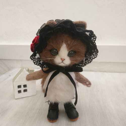 ♡ 心許なく イエロー ねこちゃん ちびぐるみ ぬい服