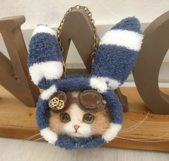 Usami mi Gogur Nyan這款包包魅力羊毛氈貓（深棕色） 第2張的照片
