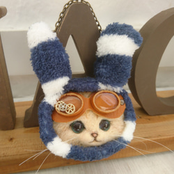 Usami miguru Nyan這款包包魅力羊毛氈貓（棕色） 第4張的照片