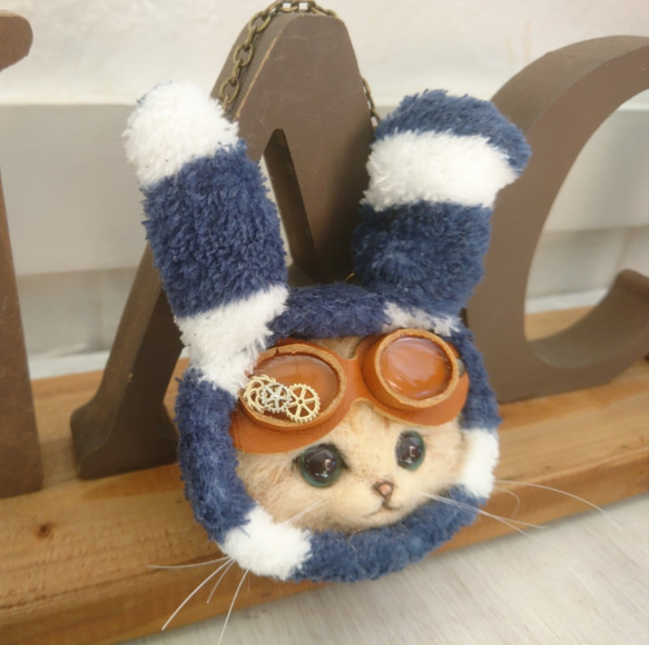 Usami miguru Nyan這款包包魅力羊毛氈貓（棕色） 第5張的照片