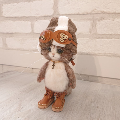 羊毛フェルト☆スチームパンク風 猫さん 羊毛フェルト☆スチームパンク風 猫さん - メルカリ