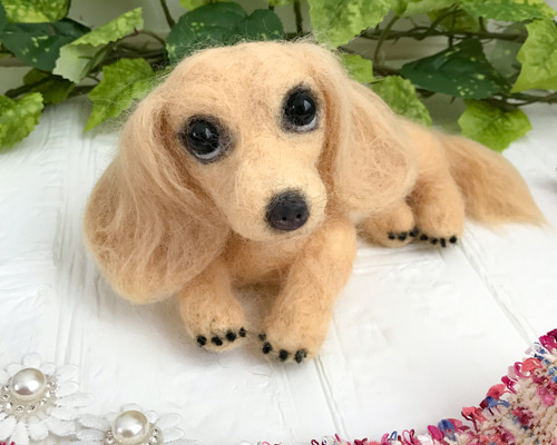 ❤️羊毛フェルト　プロポーズダックス君 手乗り犬〜 手乗りダックスくん〜 (*´∀｀*) #手乗り犬 #羊毛