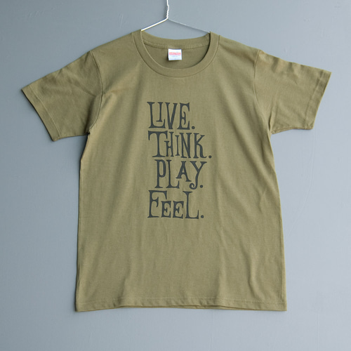 00s 45rpm& ロゴプリントＴシャツ F カーキ フロント ロゴ 文字 プリント T カーキ 緑 Tシャツ HEMWEAR 通販