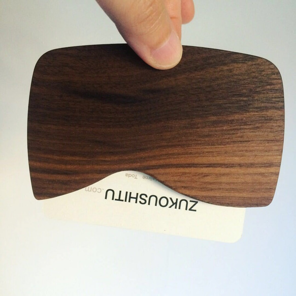 フック有り 抜け落ちにくく 引き出し易い 木製 名刺ケース カードケース パスケース  【ZUKOUSHITU】 4枚目の画像