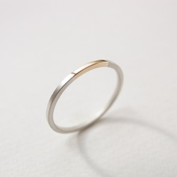 K18YG×silver950/ratio thin ring 第2張的照片
