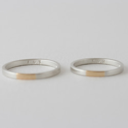 K18YG×silver950/ratio thin ring 第6張的照片