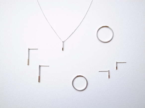 K18YG×silver950/ratio thin ring 第10張的照片