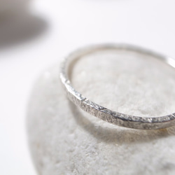 silver950/stone texture ring 第3張的照片