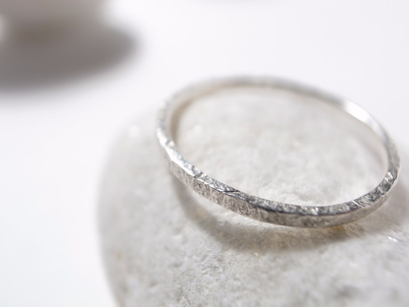 silver950/stone texture ring 第3張的照片