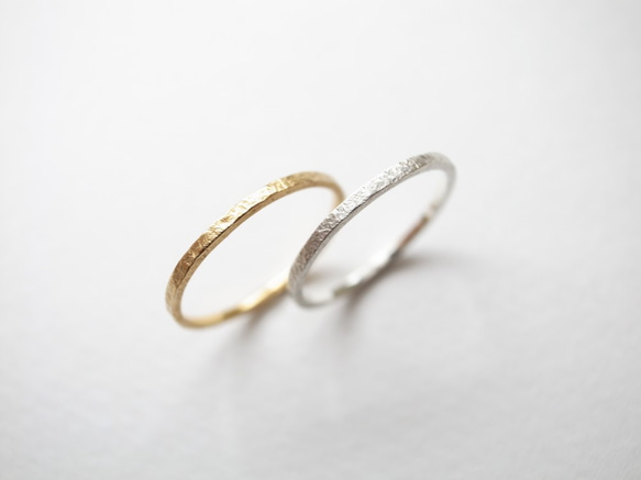 K18YG/stone texture ring 第5張的照片