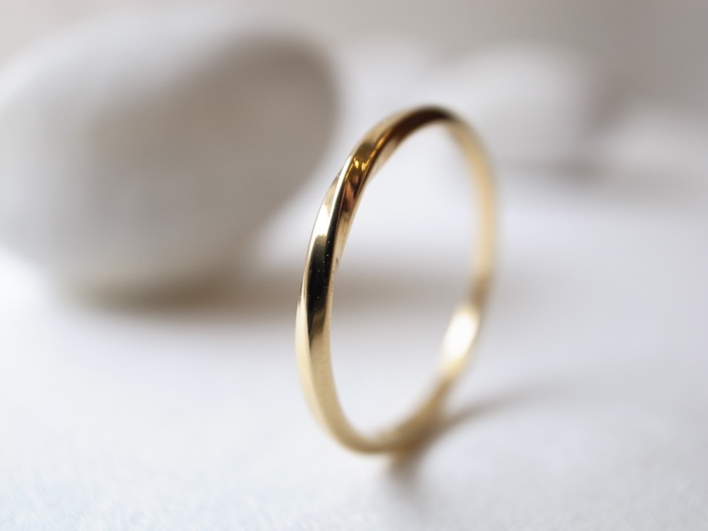 K18YGゴールド ツイストリング/twist