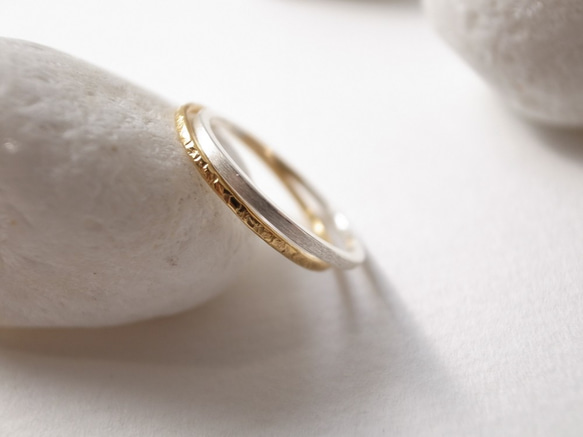 【set ring】silver950/thin & K18YG/stardust 第2張的照片