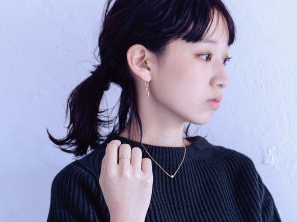 K18YG/yarn pierced earrings 第7張的照片