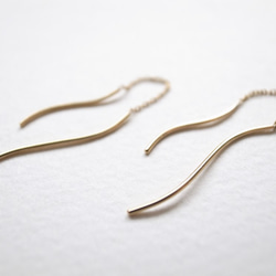 K18YG/yarn pierced earrings 第3張的照片