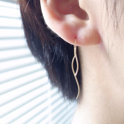 K18YG/yarn pierced earrings 第6張的照片