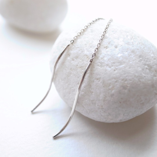 Pt900プラチナ アメリカンピアス/yarn ピアス(フック・チェーン Pt900プラチナ アメリカンピアス/yarn ピアス(フック・チェーン