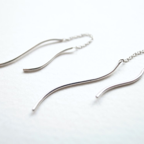 Pt900プラチナ アメリカンピアス/yarn ピアス(フック・チェーン Pt900プラチナ アメリカンピアス/yarn ピアス(フック・チェーン