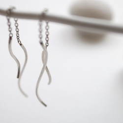 Pt900/yarn pierced earrings 第5張的照片