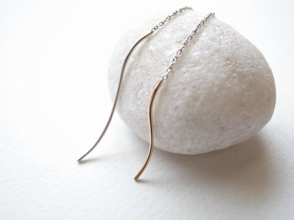 K18YGゴールド×プラチナ900 アメリカンピアス/yarn-l