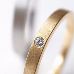 【pairing】K18YG Diamond・Pt900/thin ring 第2張的照片