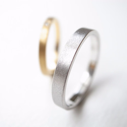 【pairing】K18YG Diamond・Pt900/thin ring 第3張的照片