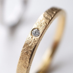 【pairing】K18YG Diamond・Pt900/stone texture ring 第2張的照片