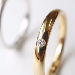 【pairing】K18YG Diamond・Pt900/oval ring 第2張的照片