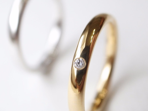 【pairing】K18YG Diamond・Pt900/oval ring 第2張的照片