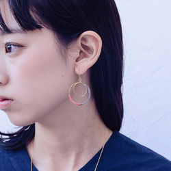 《niruc×KnottWorks》Brass/Double Ring Earrings×3colors 第3張的照片