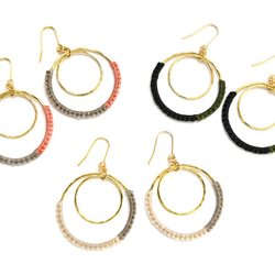 《niruc×KnottWorks》Brass/Double Ring Earrings×3colors 第4張的照片