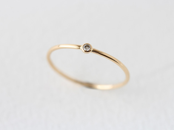 K18YG Diamond/1.8round grain ring 第3張的照片