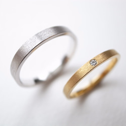 【pairing】K18YG Diamond・silver950/thin ring 第5張的照片