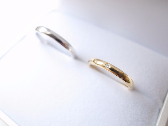 【pairing】K18YG Diamond・silver950/oval ring 第6張的照片