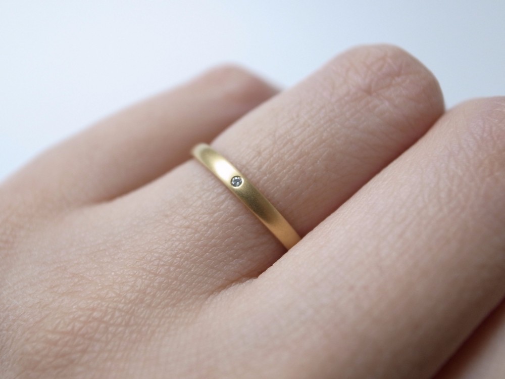 【ペアリング】K18ゴールド ダイヤモンド・シルバー950 甲丸リング/oval-s