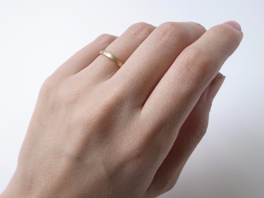 【ペアリング】K18ゴールド ダイヤモンド・シルバー950 甲丸リング/oval-s