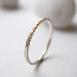 K18YG×silver950/ratio texture ring 第1張的照片