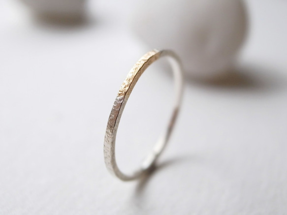 K18YG×silver950/ratio texture ring 第1張的照片