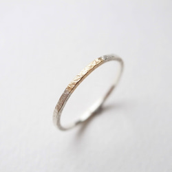 K18YG×silver950/ratio texture ring 第3張的照片