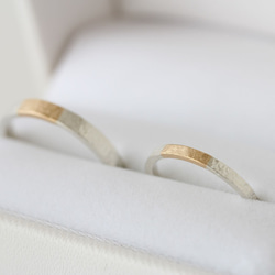 K18YG×silver950/ratio texture ring 第7張的照片