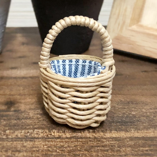 新品 ミニチュア 丸籠 3種類 全部違う素材 セットのみ バスケット