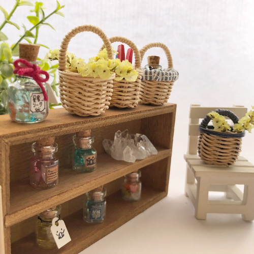 新品　ミニチュア　丸籠　3種類　全部違う素材　セットのみ　バスケット 新品 ミニチュア 丸籠 3種類 全部違う素材 セットのみ バスケット