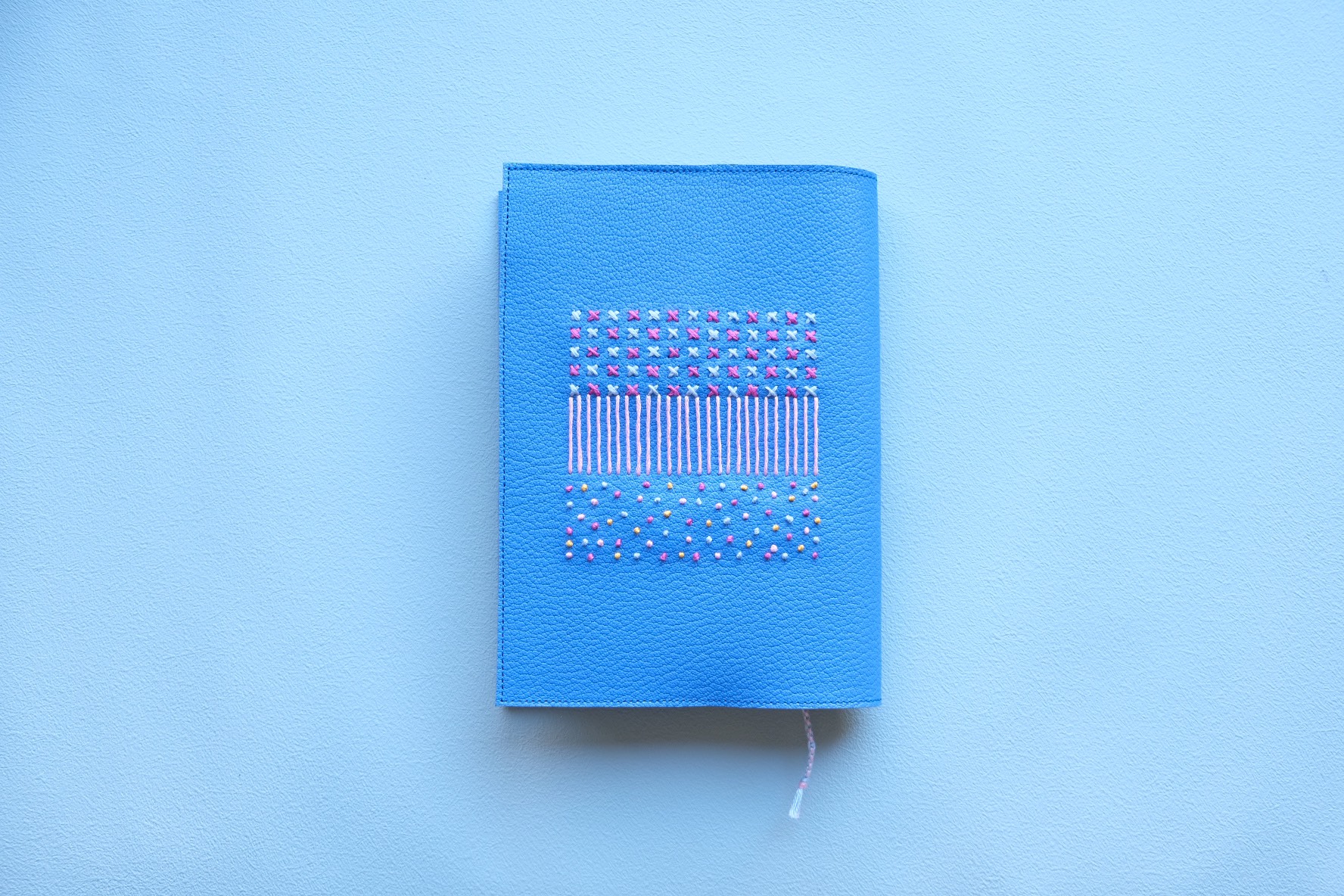 靴職人が作るブックカバー(blue)