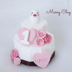 文鳥のミニクレイケーキ＊インコ＊フェイクケーキ その他置物 Marry